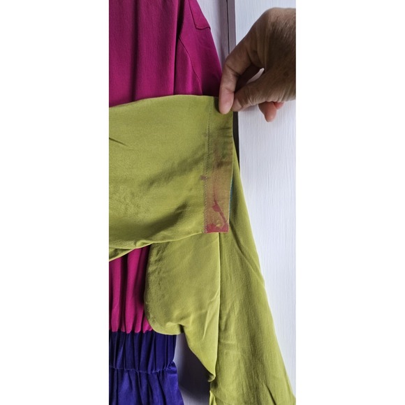 VTG Linda Allard for ELLEN TRACY Hongkong made woman Sz 4 Silk neon jacket - Picture 7 of 16